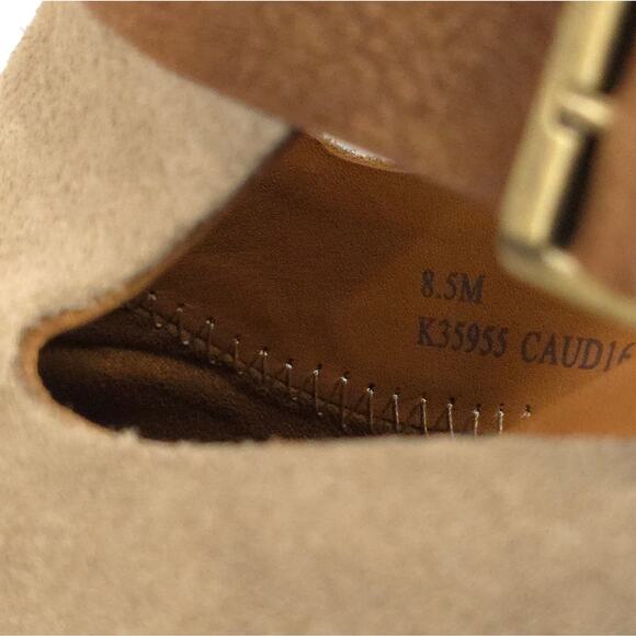 Kork-ease Stina Ankle Boots Strappy Leather Heeled Booties Neutral Cutout Fall - Picture 12 of 12